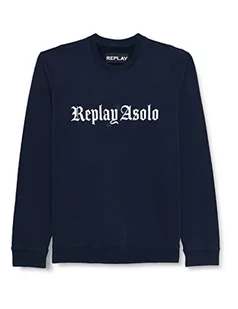 REPLAY Męska bluza M6273, 085 niebieska, M, 085 niebieski, M - Bluzy męskie - miniaturka - grafika 1