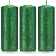 Świece - Świece ozdobne zielone walec kokon 15/6 zestaw 3 - miniaturka - grafika 1