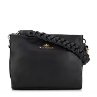 Torebki damskie - Damska crossbody z plecioną rączką czarna - miniaturka - grafika 1