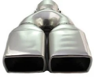 Akcesoria motoryzacyjne - KOŃCÓWKA TŁUMIKA wydechu rury nierdzewna podwójna - miniaturka - grafika 1