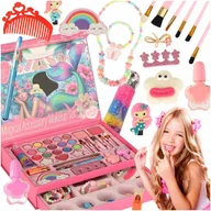 Zabawki kreatywne - Kuferek zestaw kosmetyków do makijażu i paznokci makeup kosmetyki cienie lakiery szuflady syrenka - zabawka - miniaturka - grafika 1
