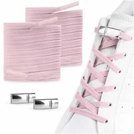 Akcesoria obuwnicze - Sznurówki SULPO bez wiązania do szkoły jasny róż - miniaturka - grafika 1