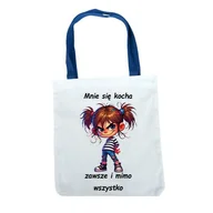 Torebki damskie - Torba na ramię uchwyt niebieski, zabawny tekst, Mi 052 - miniaturka - grafika 1