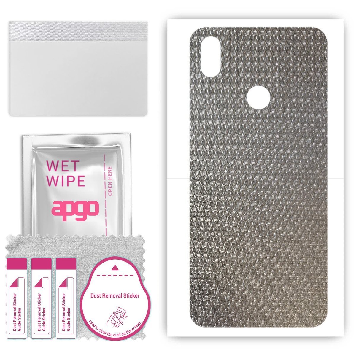 Folia naklejka skórka strukturalna na TYŁ do HTC Wildfire E1 plus - Aluminium krople - apgo SKINS