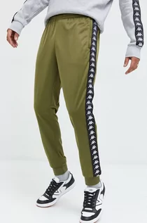 Spodnie męskie - Kappa spodnie dresowe męskie kolor zielony z aplikacją - grafika 1