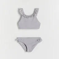 Stroje kąpielowe dla dziewczynek - Reserved - Dwuczęściowy strój kąpielowy z połyskiem - Jasny szary - miniaturka - grafika 1