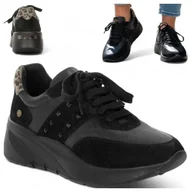 Półbuty damskie - Sneakersy Damskie SKÓRZANE Maciejka Półbuty Sportowe na Platformie Modne 38 - miniaturka - grafika 1