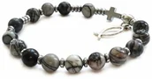 Biżuteria religijna - Bransoletka różaniec na rękę z kamieni jaspis picasso 8646 - miniaturka - grafika 1