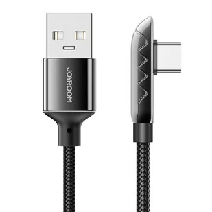 Joyroom gamingowy kabel USB - USB Typ C do ładowania / transmisji danych 3A 1,2m czarny (S-1230K3) S-1230K3(C)-black - Kable USB - miniaturka - grafika 1