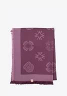 Apaszki i szaliki damskie - Damski szal z bambusem tkany w monogram fioletowa - miniaturka - grafika 1