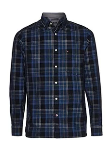 Tommy Hilfiger Męska koszula sztruksowa w kratkę Sf na co dzień, węglowa granatowa/pogrubiona niebieska/wielokolorowa, S, Granatowy węglowy/ciemnoniebieski/wiele, S - Koszule męskie - miniaturka - grafika 1