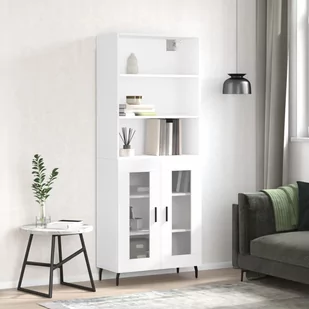 vidaXL Witrynka, biała, 69,5x34x180 cm, materiał drewnopochodny - Szafki nocne vidaXL Witrynka, biała, 69,5x34x180 cm, materiał drewnopochodny - Szafki nocne - miniaturka - grafika 1