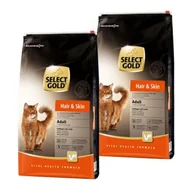 Mokra karma dla kotów - SELECT GOLD Adult Hair & Skin Drób z łososiem 2x10 kg - miniaturka - grafika 1