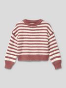 Swetry dla dziewczynek - Sweter z dzianiny z okrągłym dekoltem - miniaturka - grafika 1
