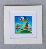 Pamiątka Chrztu Świętego - Anioł stróż na jedwabiu - miniaturka - grafika 1