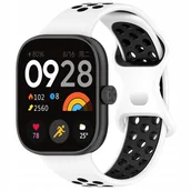 Akcesoria do smartwatchy - Pasek Bizon Strap Watch Octo do Xiaomi Redmi Watch 4/Xiaomi Band 8 Pro, biało-czarny - miniaturka - grafika 1