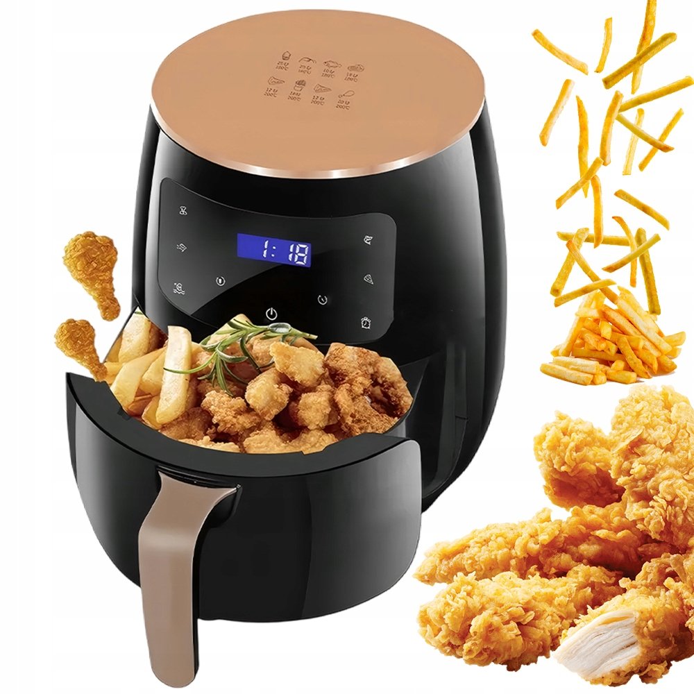 Frytkownica Beztłuszczowa Airfryer Frytownica Duży Wsad Multi 4 Programów