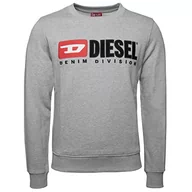 Bluzy męskie - Diesel Męska bluza S-Ginn-div Felpa, Szary melanż (A03758-0gead-9cb), M - miniaturka - grafika 1
