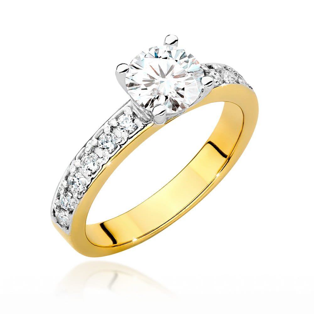 Złoty pierścionek Diament 1,00ct żółte złoto pr. 585