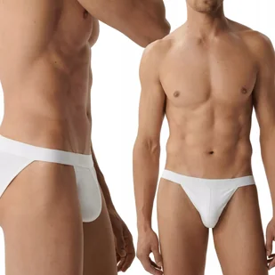 SLIPY MĘSKIE ATLANTIC TANGA 3BMP1582 BIAŁE 3PAK *S* - Majtki męskie - miniaturka - grafika 1