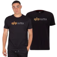 Odzież taktyczna i umundurowanie - Koszulka Alpha Industries Alpha Label T 118502 03 - Czarna L - miniaturka - grafika 1