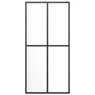 Ścianka prysznicowa z półką, czarna, 118x190 cm ESG i aluminium Lumarko! - Ścianki i drzwi prysznicowe - miniaturka - grafika 4