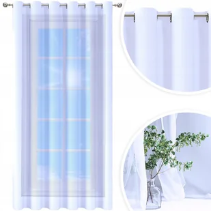 FIRANA GOTOWA WOAL BIAŁA 200X240 CM ZASŁONA PRZELOTKI FIRANY NA PRZELOTKACH - Firany - miniaturka - grafika 1