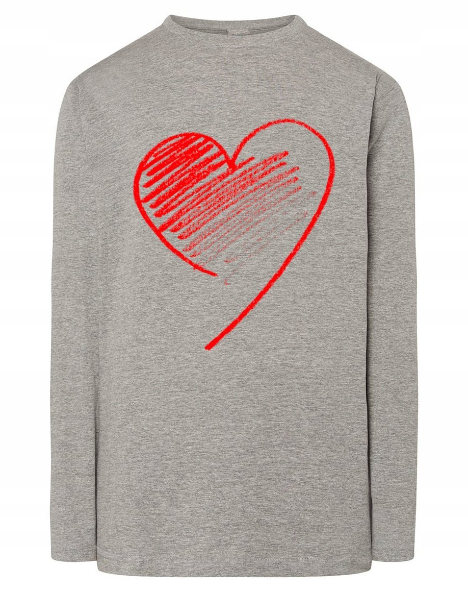 Walentynki Longsleeve męski Czerwone Serce r.S