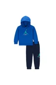 Komplety dla niemowląt - Dwuczęściowy zestaw z bluzą dla niemowląt (1224 M) Jordan MJ Baseline - Niebieski - Nike - miniaturka - grafika 1