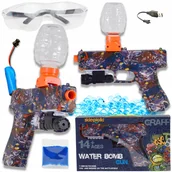 Zabawki militarne - PISTOLET NA KULKI ŻELOWE AUTOMAT DUŻY ZESTAW 1000KULEK CELOWNIK GRANAT - miniaturka - grafika 1