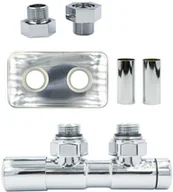 Zawory i kraniki - Zawór regulacyjny 50mm TWINS chrom lewy GZ1/2 All in One rozeta zespolona prostokątna - miniaturka - grafika 1