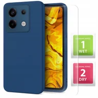 Etui i futerały do telefonów - Etui Do Xiaomi Redmi Note 13 Pro 5G Granatowe, Matowe, Silikonowe Szkło - miniaturka - grafika 1