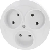 Gniazdka elektryczne - Timex OPAL Gniazdo potrójne b/u /montaż w PK60/ białe PT-35 Op - miniaturka - grafika 1