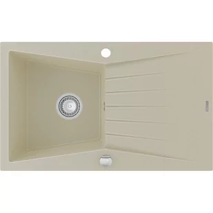 Mexen Cesar zlewozmywak granitowy 1-komorowy z ociekaczem 775 x 470 mm, beżowy - 6514771010-69 - Zlewozmywaki - miniaturka - grafika 1