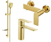 Zestawy baterii łazienkowych - Mexen Zero DF62 zestaw prysznicowy, złoty - 71104DF62-50 - miniaturka - grafika 1