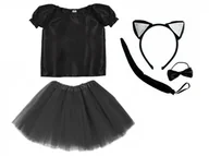 Stroje karnawałowe - ZESTAW KOTEK CZARNY 116-128 5el - miniaturka - grafika 1