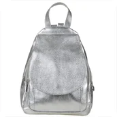 Plecaki - Plecak ze skóry naturalnej włoski srebrny Borse in Pelle - miniaturka - grafika 1