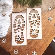 Ozdoby bożonarodzeniowe - Ślady Mikołaja szablon do tworzenia - miniaturka - grafika 1
