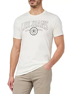 Lee Męski t-shirt Varsity Tee Off White, rozmiar L - Koszulki męskie - miniaturka - grafika 1