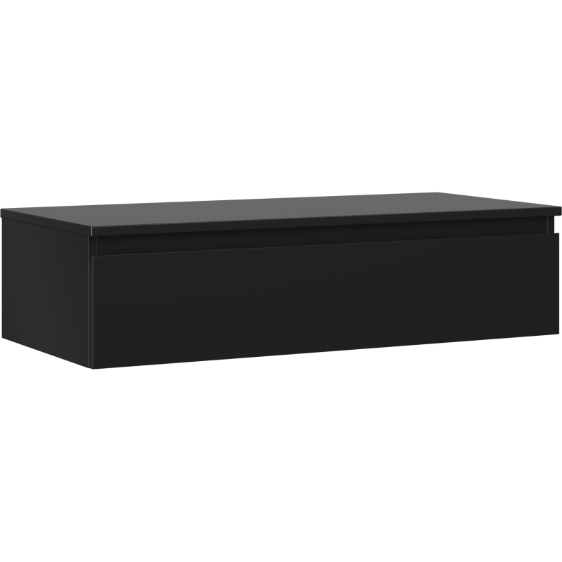 Mexen Orio szafka łazienkowa podumywalkowa 100 cm z blatem, 1 szuflada, czarna mat - 91A10-10023-1-BFC71