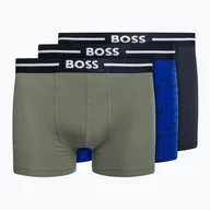 Sport OUTLET - Bokserki męskie Hugo Boss Trunk Bold Design 3 pary open blue - miniaturka - grafika 1