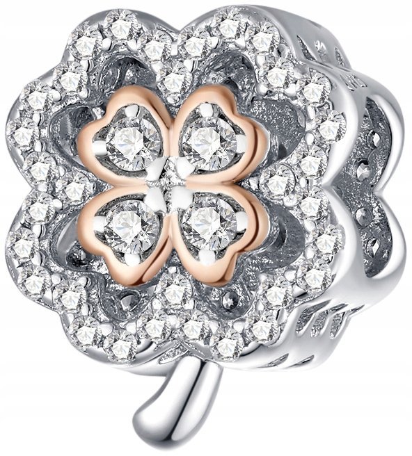 Charms Srebro 925 Zawieszka Charms Koniczynka