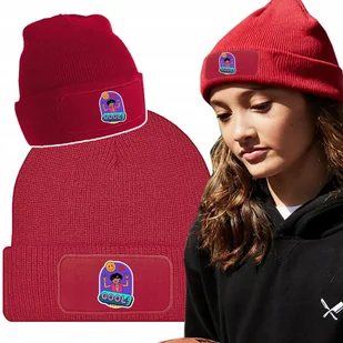 Wygodna Zimowa Czapka Czerwona COOL Dziecięce Wz - Czapki dla dzieci - miniaturka - grafika 1