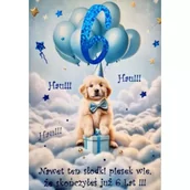 Kartki okolicznościowe i zaproszenia - Karnet Urodziny 6 3K - miniaturka - grafika 1