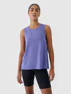 Koszulki sportowe damskie - 4F Top treningowy szybkoschnący damski - granatowy XL - miniaturka - grafika 1