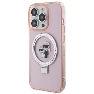 Karl Lagerfeld KLHMP15LHMRSKCP iPhone 15 Pro 6.1" różowy/pink hardcase Ring Stand Karl&Choupettte MagSafe - Etui i futerały do telefonów - miniaturka - grafika 3