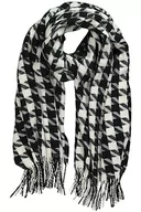 Apaszki i szaliki damskie - Ulla Popken Houndstooth szalik damski, czarny, jeden rozmiar, czarny, jeden rozmiar - miniaturka - grafika 1