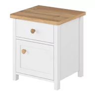 Szafki nocne - Stolik nocny STORY SO-07 biały / dąb nash - miniaturka - grafika 1