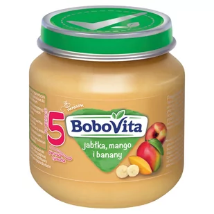 BOBOVITA Jabłka mango banany po 5 m-cu 125 g - Desery dla dzieci - miniaturka - grafika 1