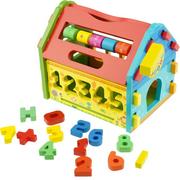Sortery dla dzieci - Drewniany sorter domek wielofunkcyjny klocki kształty - miniaturka - grafika 1